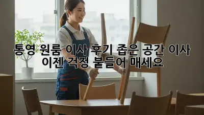 통영 원룸 이사 후기: 좁은 공간 이사, 이젠 걱정 붙들어 매세요!